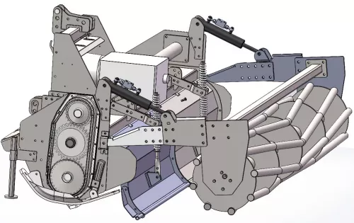 Preview: Victory Stabwalze hydraulisch verstellbar für Victory HTLX Bodenfräse - HTLX Stabwalze (4)